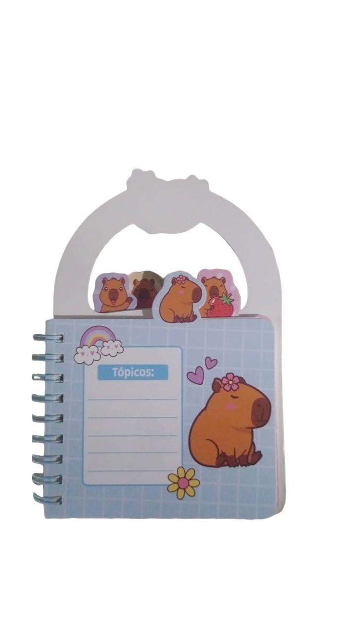 CADERNETA/BLOCO ANOTA�OES CAPIVARA C/DIV.